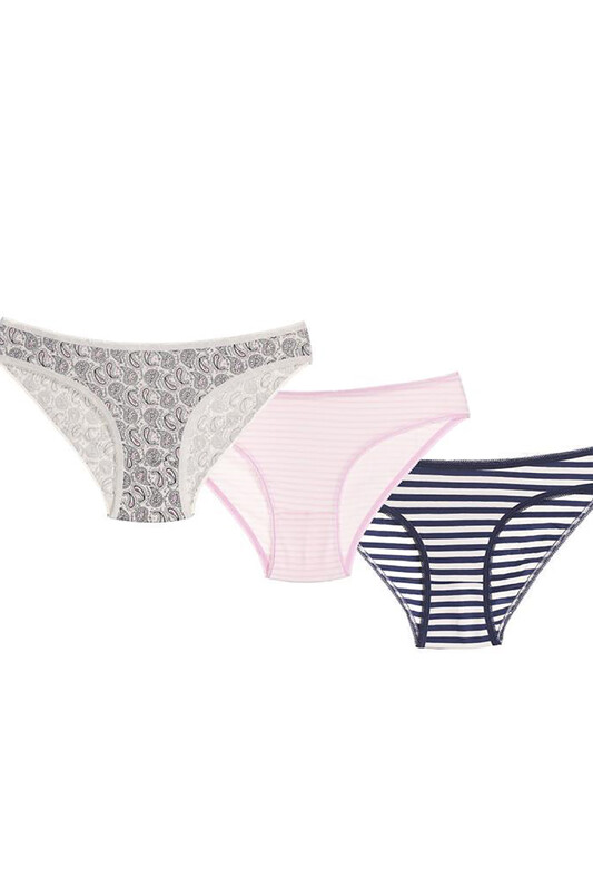 Renkli Desenli 3'lü Slip Külot - NBB
