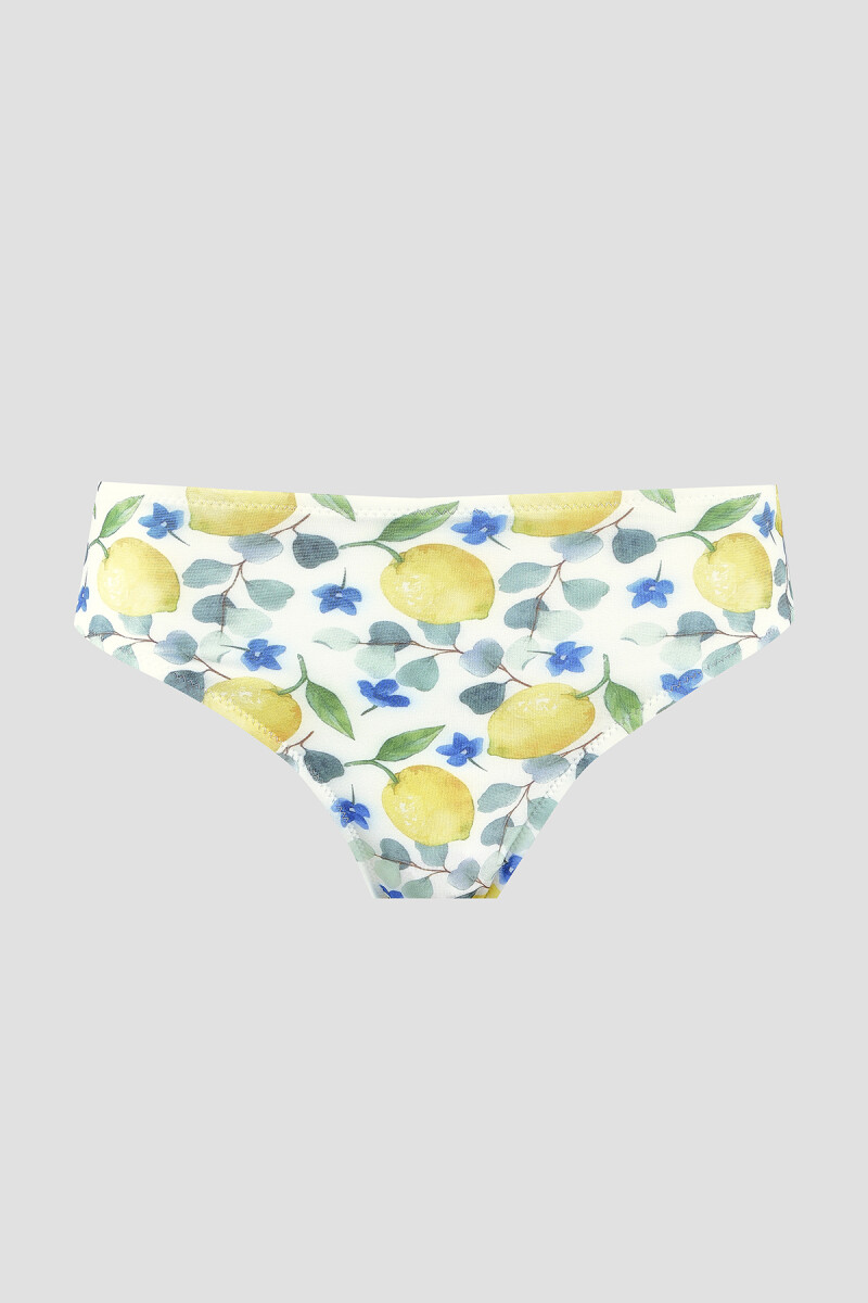 Renkli Lemon Tek Alt Bikini - 1