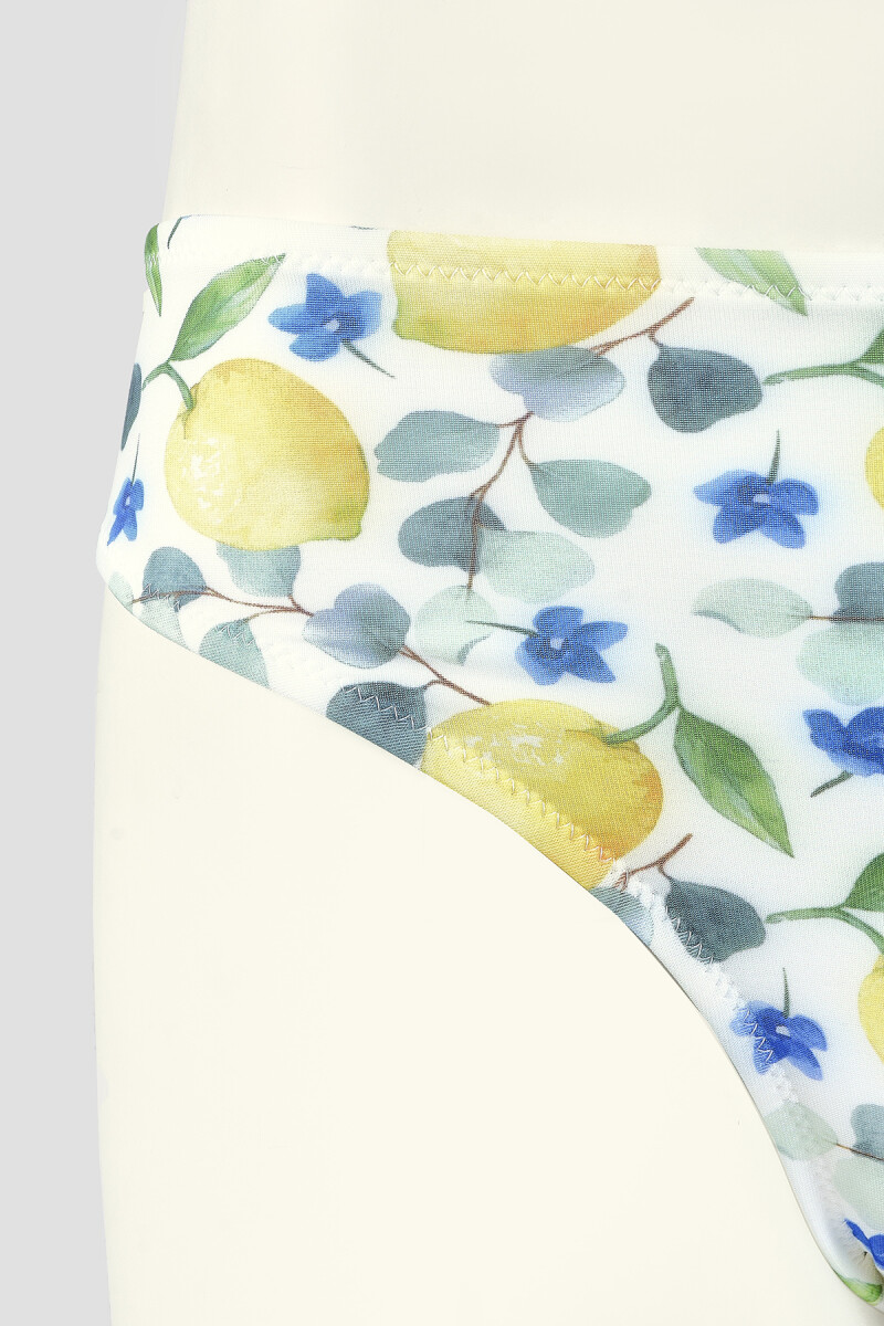 Renkli Lemon Tek Alt Bikini - 2