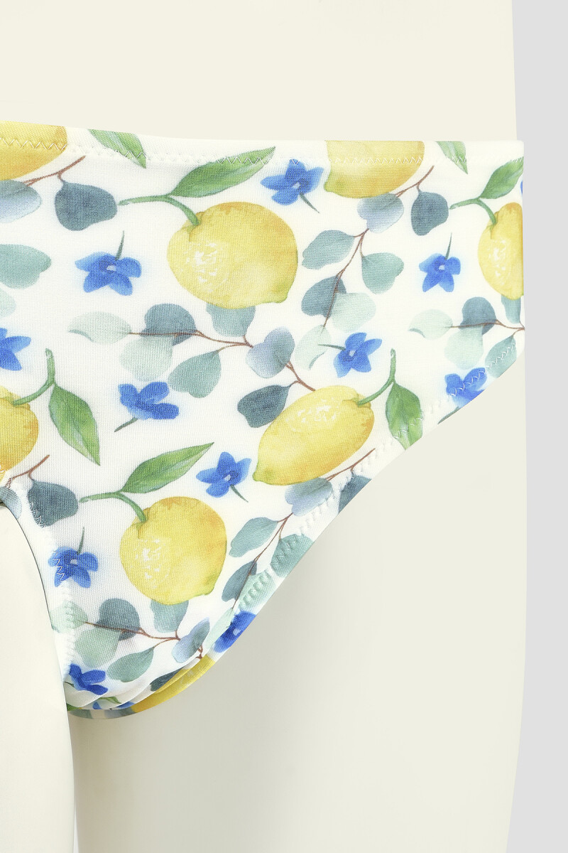 Renkli Lemon Tek Alt Bikini - 3
