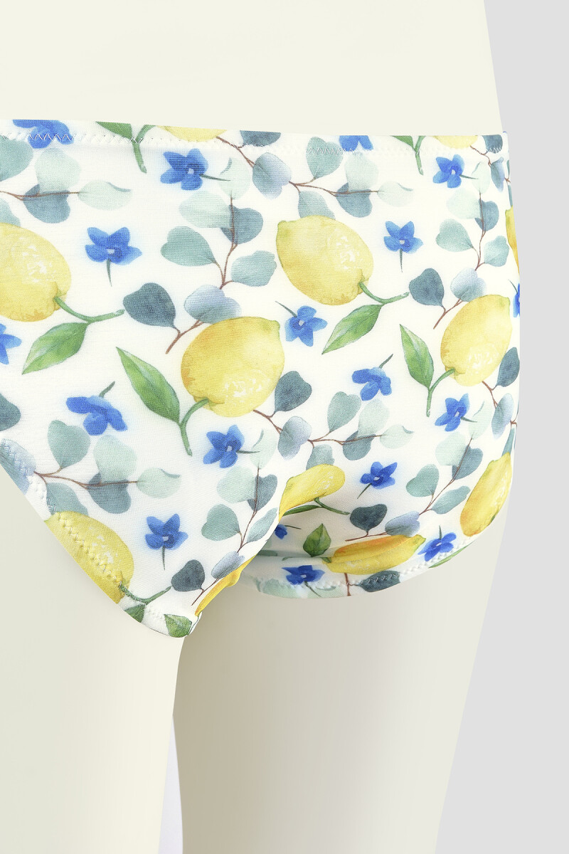 Renkli Lemon Tek Alt Bikini - 4