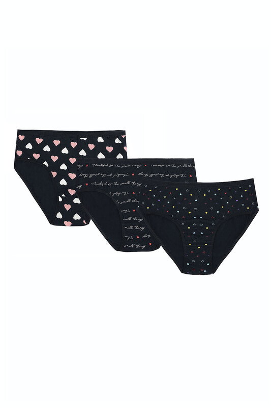 Renkli Büyük Beden Yüksek Bel 3'lü Bato Külot - NBB