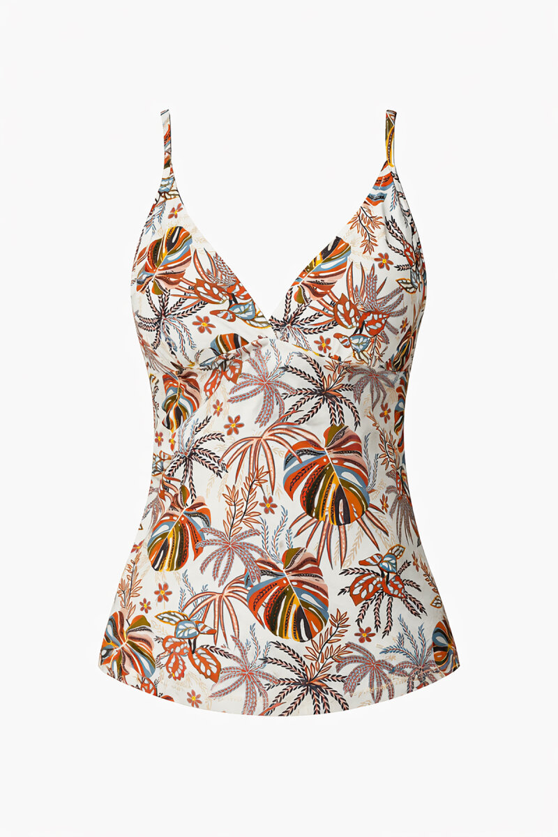 Renkli Antiquin Tek Üst Tankini - 4