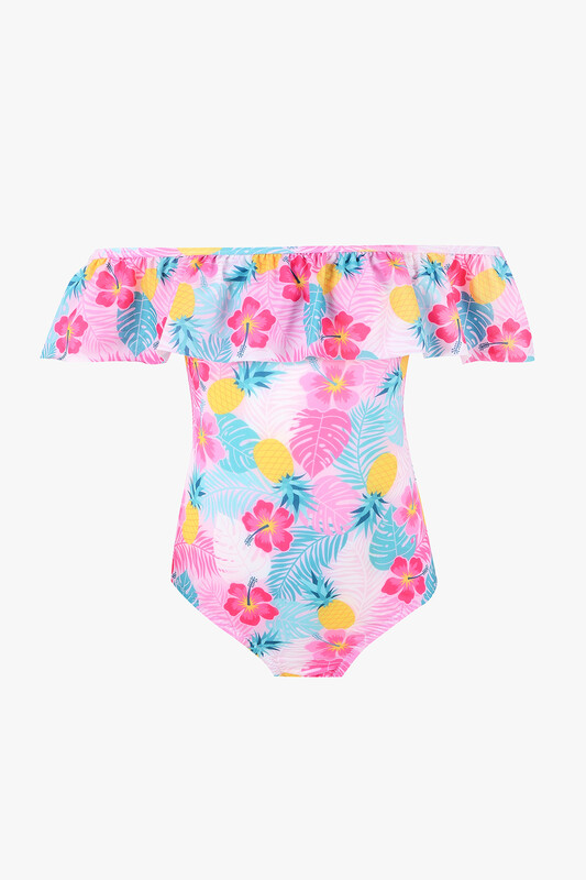 Renkli Pineapple Flower Kız Çocuk Mayo - LOYA