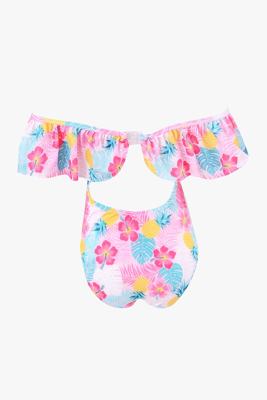 Renkli Pineapple Flower Kız Çocuk Mayo - LOYA (1)