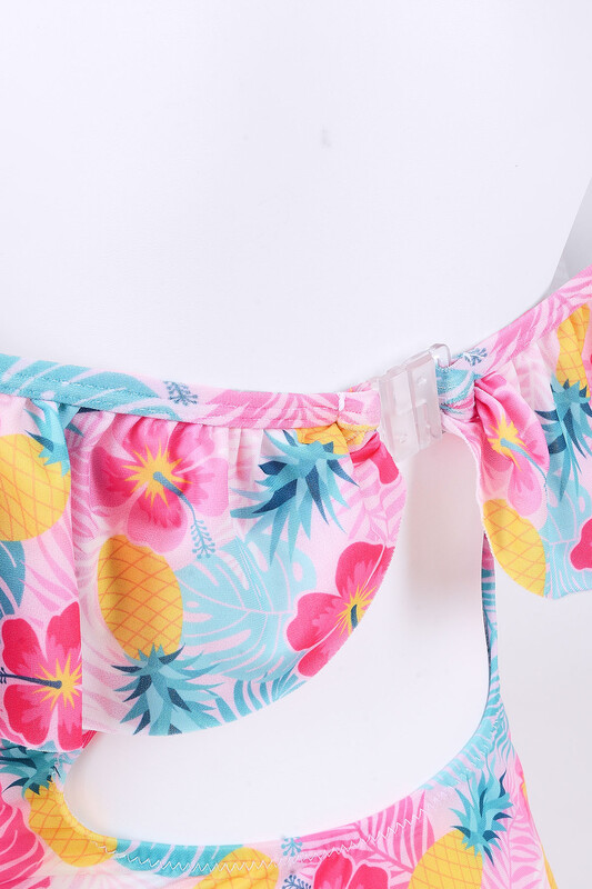 Renkli Pineapple Flower Kız Çocuk Mayo - LOYA