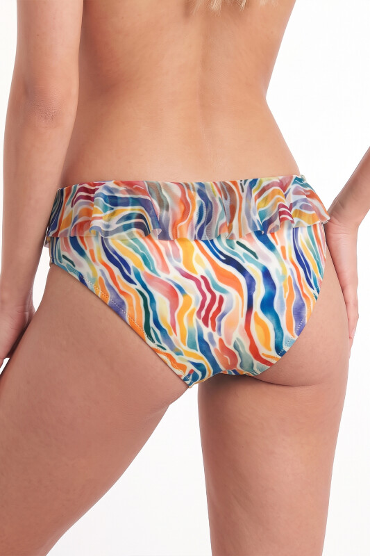 Renkli Rainbow Fırfırlı Tek Alt Bikini - LOYA