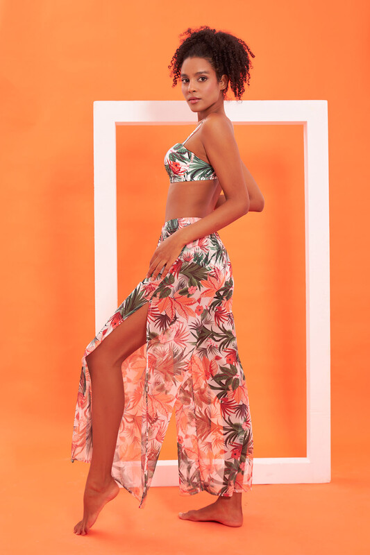 Renkli Yaprak Desen Pantolon Pareo - NBB