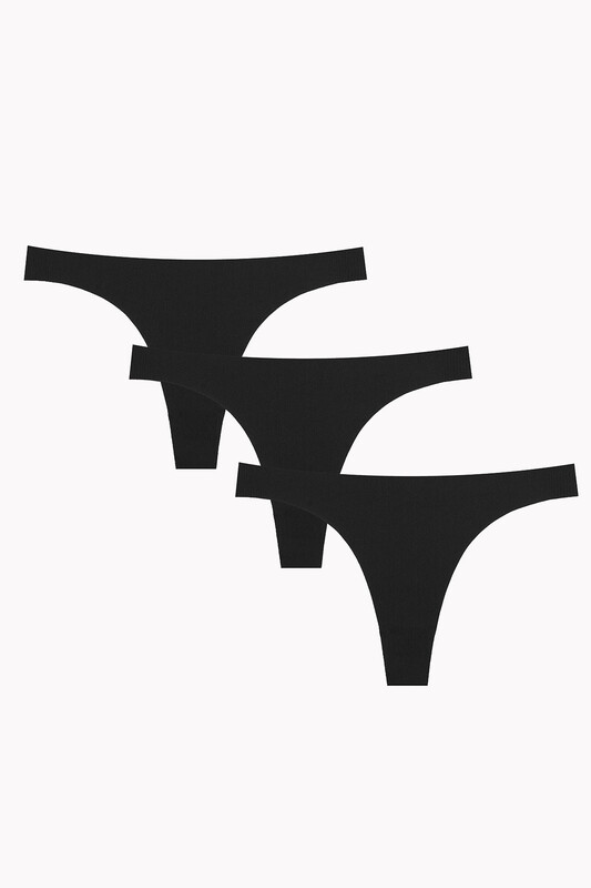 Siyah 3'lü Lazer Kesim Tanga - NBB