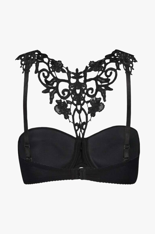 Siyah Aksesuarlı Straplez Sütyen - NBB