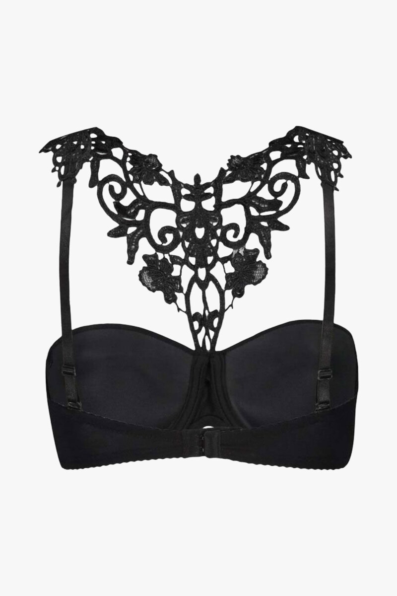 Siyah Aksesuarlı Straplez Sütyen - 3