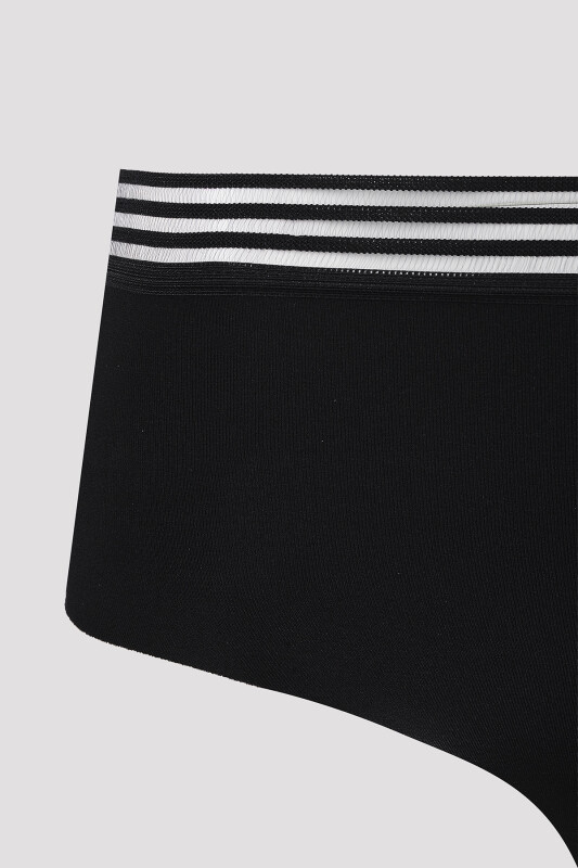 Siyah Barbara Dikişsiz Yüksek Bel Külot - LOYA