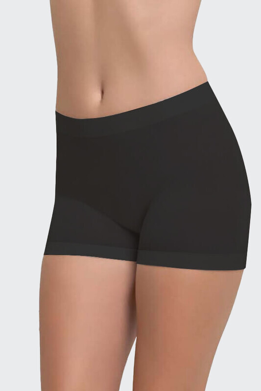 Siyah Beyaz Ten Rengi Dikişsiz 3'lü Ağlı Şort Külot - NBB