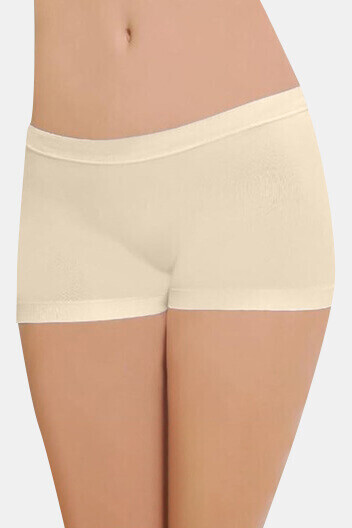 Siyah Beyaz Ten Rengi Dikişsiz 3'lü Ağlı Şort Külot - 4