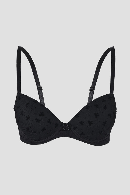 Siyah Bow Desteksiz Sütyen - LOYA