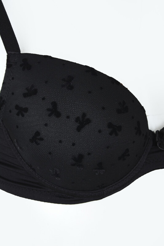 Siyah Bow Desteksiz Sütyen - LOYA (1)