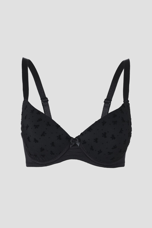 Siyah Bow Hafif Destekli Sütyen - LOYA