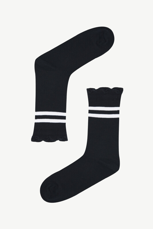 Siyah Çizgili Soket Çorap - NBB
