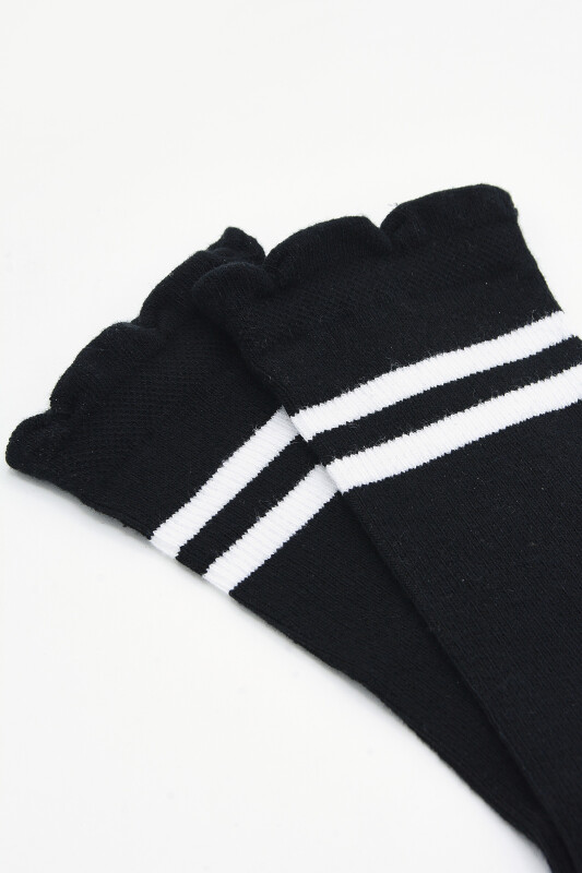 Siyah Çizgili Soket Çorap - NBB