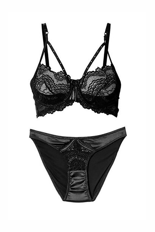 Siyah Dantel Sütyen Külot Takımı - NBB (1)