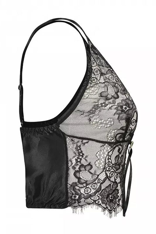 Siyah Dantelli Saten Şortlu Sabahlık Takımı - NBB