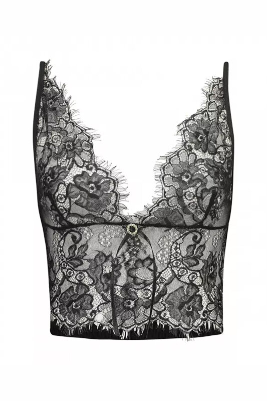 Siyah Dantelli Saten Şortlu Sabahlık Takımı - NBB