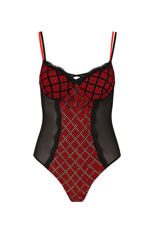 Siyah Dantelli Tül Body - NBB