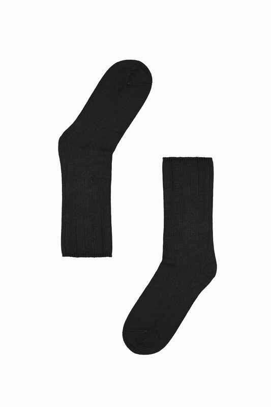 Siyah Derby Soket Çorap - Thumbnail