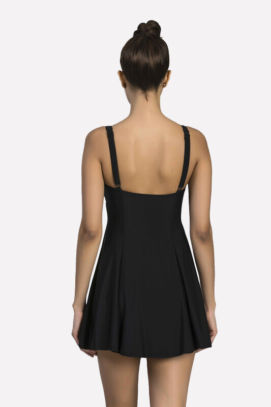Siyah Desenli Elbise Mayo - Thumbnail