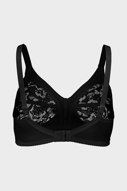 Siyah Desteksiz Toparlayıcı Dantel Sütyen - NBB