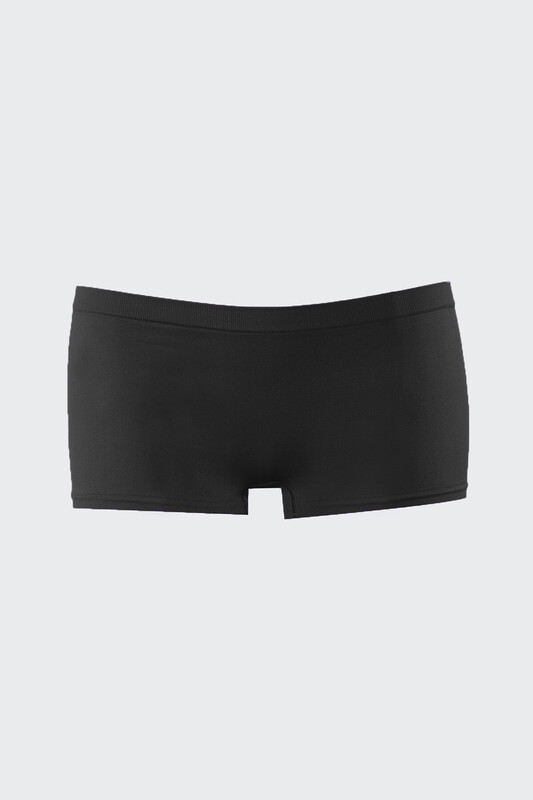 Siyah Dikişsiz 3'lü Ağlı Şort Külot - NBB