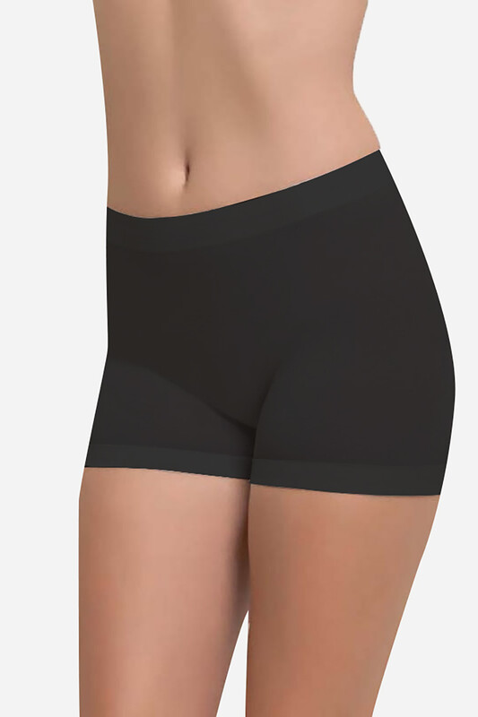 Siyah Dikişsiz 3'lü Ağlı Şort Külot - NBB