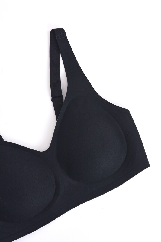 Siyah Dikişsiz Desteksiz Toparlayıcı Sütyen - NBB
