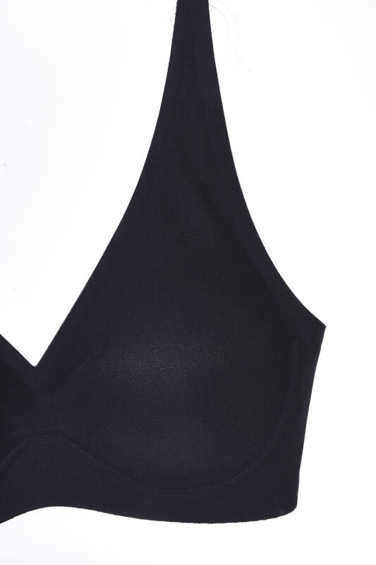 Siyah Dikişsiz Dokulu Lazer Kesim Sütyen - NBB