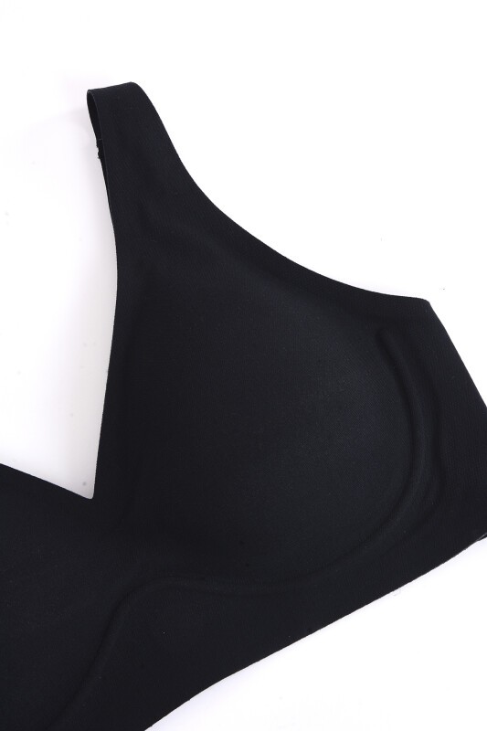 Siyah Dikişsiz Dokulu Lazer Kesim Sütyen - NBB