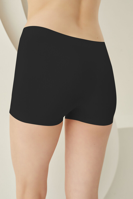 Siyah Dikişsiz Mini Şort Külot - LOYA
