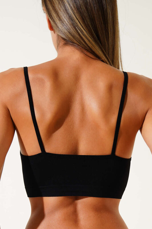 Siyah İnce Askılı Seamless Büstiyer - NBB