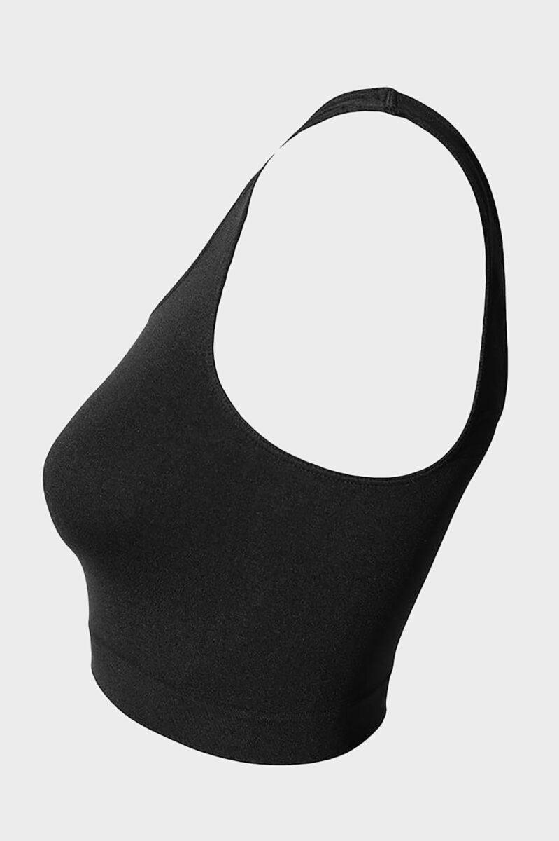 Siyah Kalın Askılı Seamless Büstiyer - 4