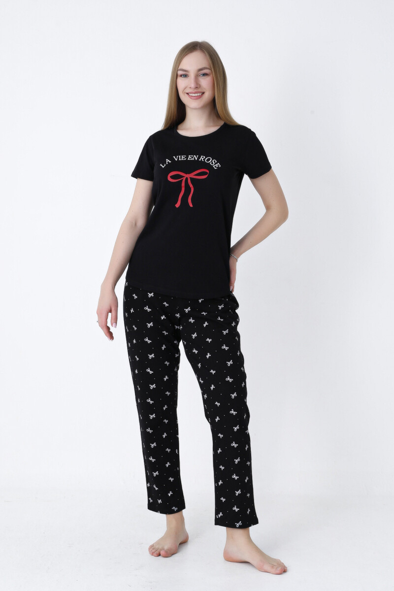 Siyah La Vie En Rose Pijama Takımı - 2