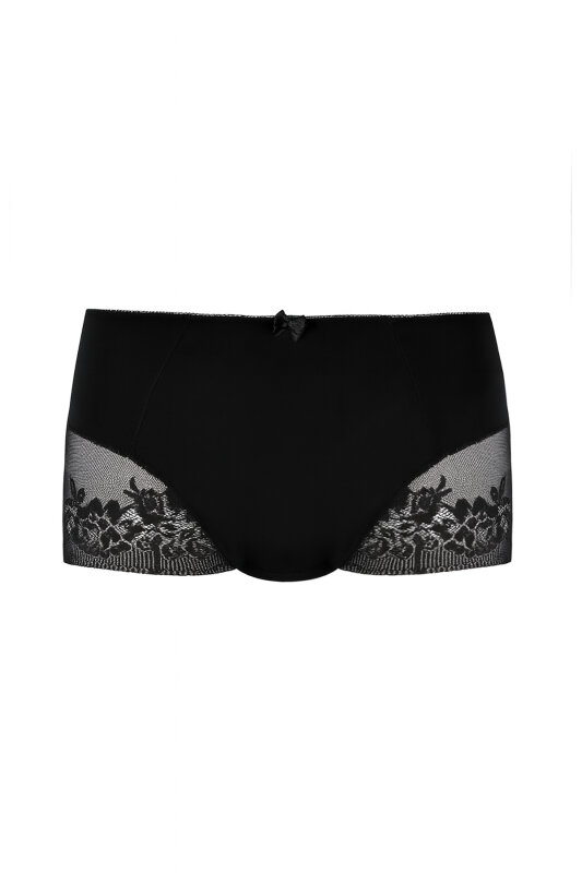 Siyah Lazer Kesim Dantelli Karın Toparlayıcı Korse - NBB