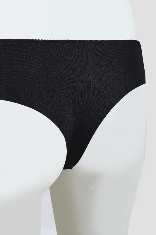 Siyah Lazer Kesim Dantelli String - NBB