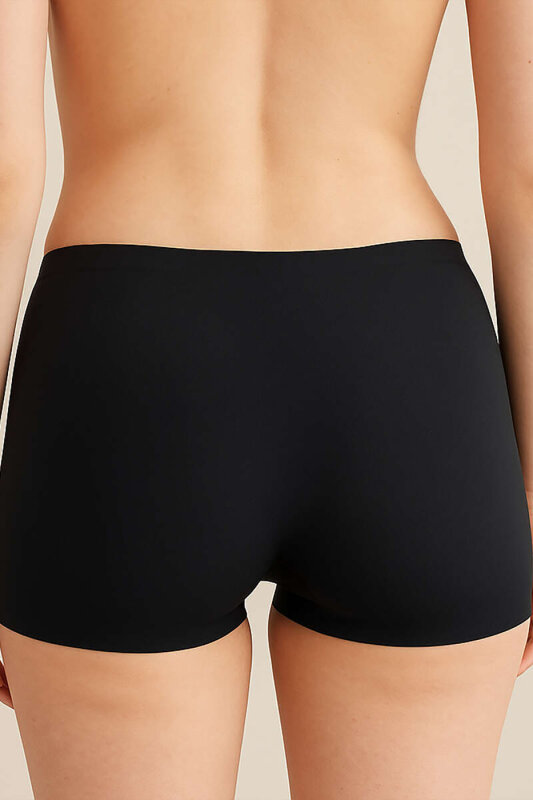 Siyah Lazer Kesim İz Yapmaz Short - NBB