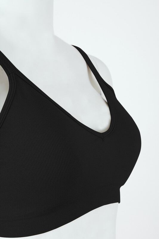 Siyah Light İnvisible V Kesim Dikişsiz Sütyen - NBB