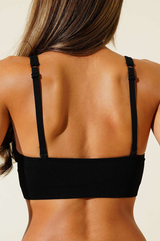 Siyah Light İnvisible V Kesim Dikişsiz Sütyen - NBB