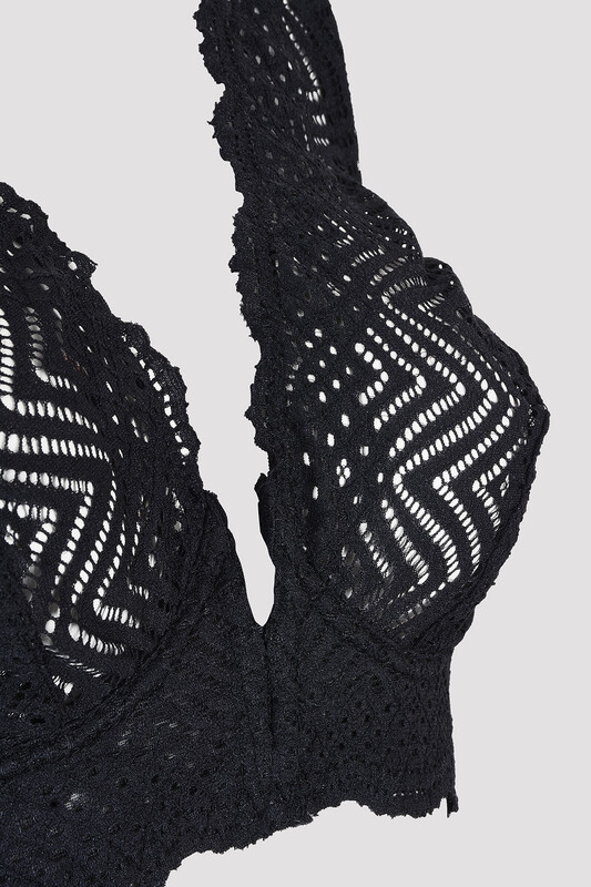 Siyah Zoey V Balenli Sütyen - LOYA