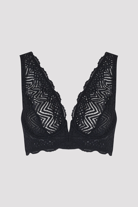 Siyah Zoey V Balenli Sütyen - LOYA