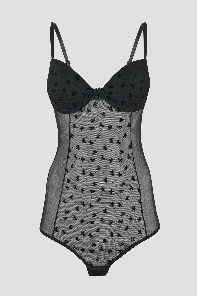 Siyah Lyssa Hafif Destekli Bodysuit - 1