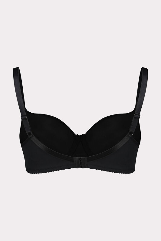 Siyah Mikro Kaplı Desteksiz Basic Sütyen - NBB