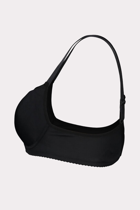 Siyah Mikro Kaplı Desteksiz Basic Sütyen - NBB