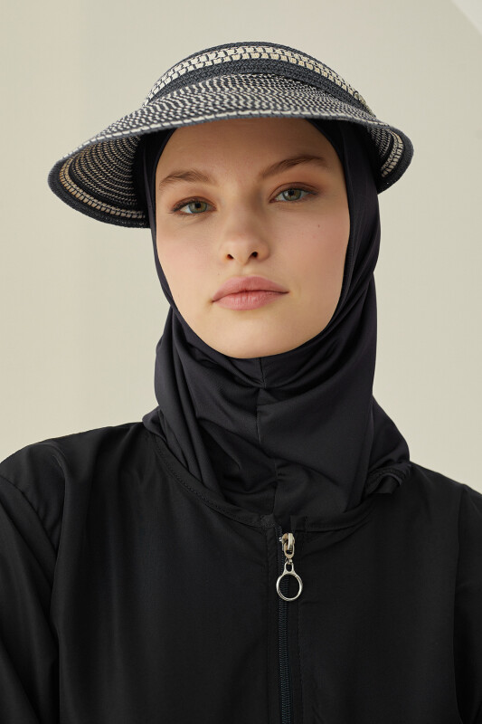 Siyah Modern Tesettür Mayo - NBB